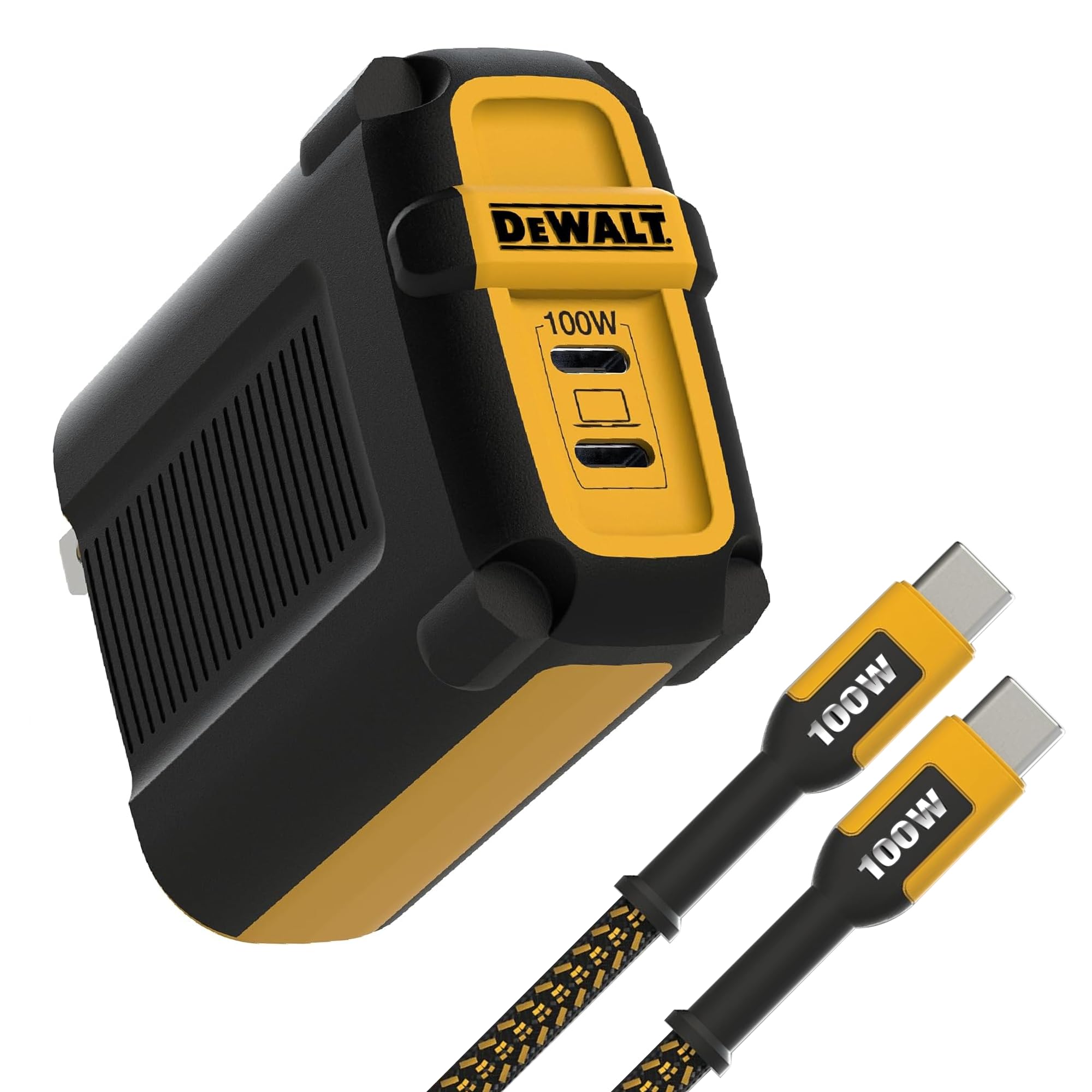 残り一個【メーカー純正品】Dewalt 100W高速充電 USBモバイルバッテリ Amazon.com: DEWALT 2 Port 100W USB C Charger Block (GaN) and 100W