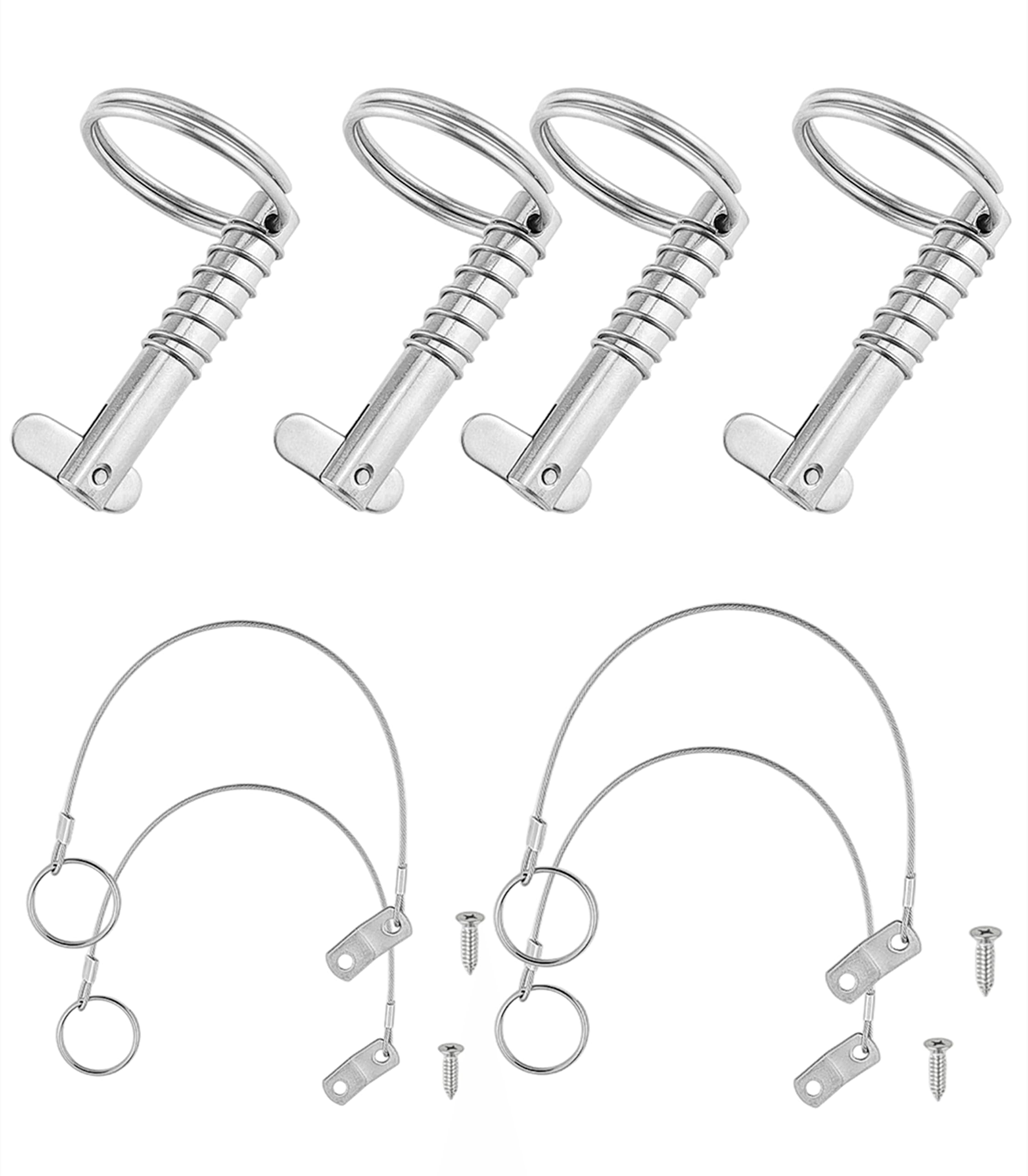 4 Pack Quick Release Pin 5/16" Diameter,Usable Length: 1-3/5(41mm) w/Drop Cam & Spring ,Full 316 Stainless Steel, Bimini Top Pin Marine Hardware, Free