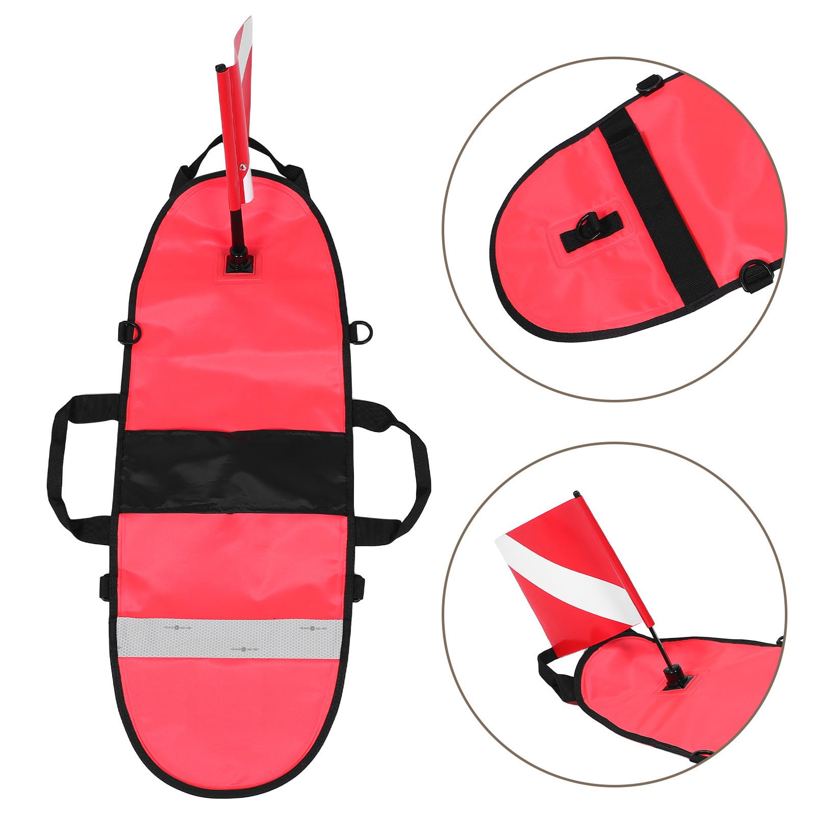 PLAFOPE Flotador Inflable de Buceo para Adultos con Bandera de Señal, Nylon Ligero y Fácil de Transportar para Natación y Aventuras en Aguas Abiertas