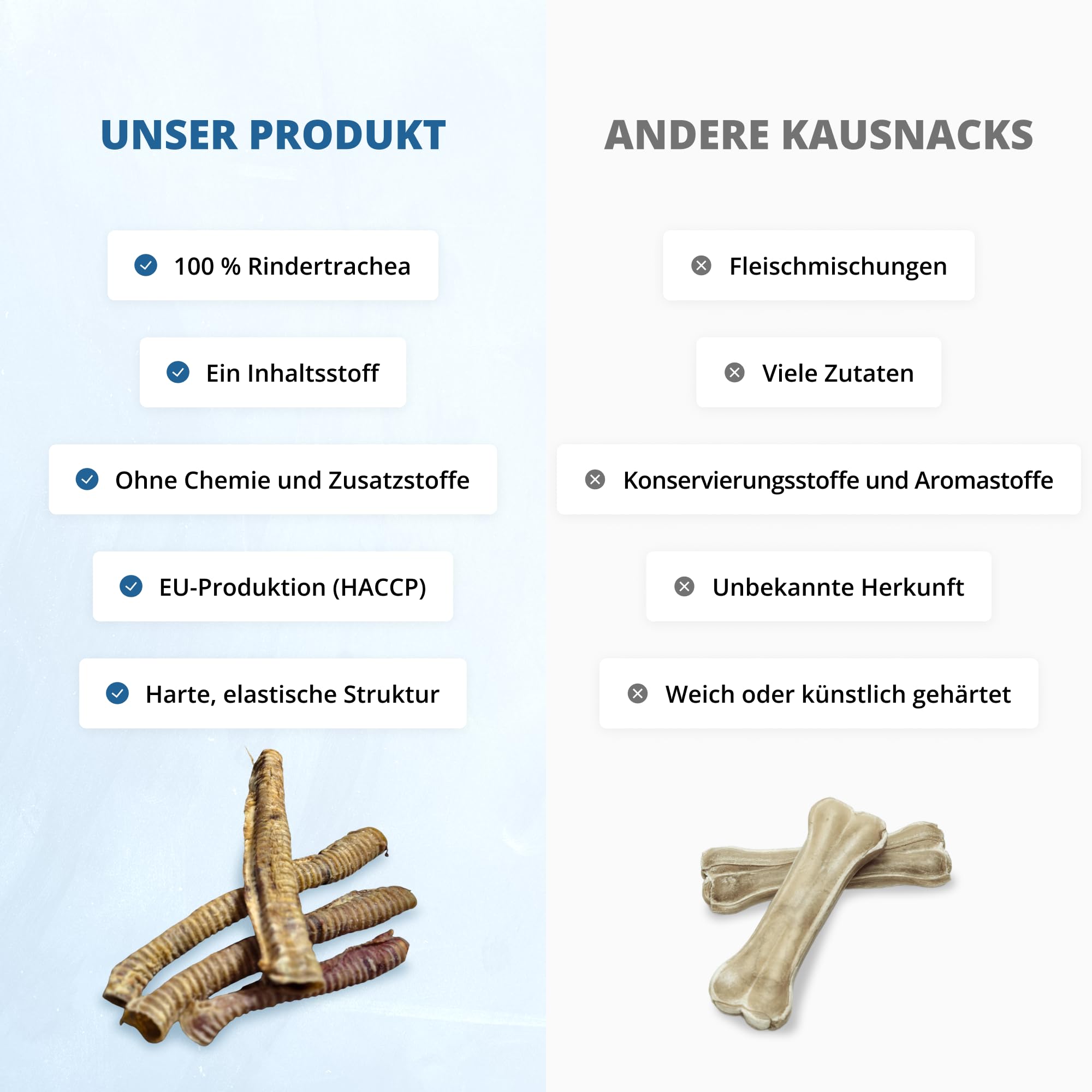 2 kg Trachée de bœuf séchée pour Chien - Friandise Naturelle à mâcher - Morceaux Longs - sans additifs