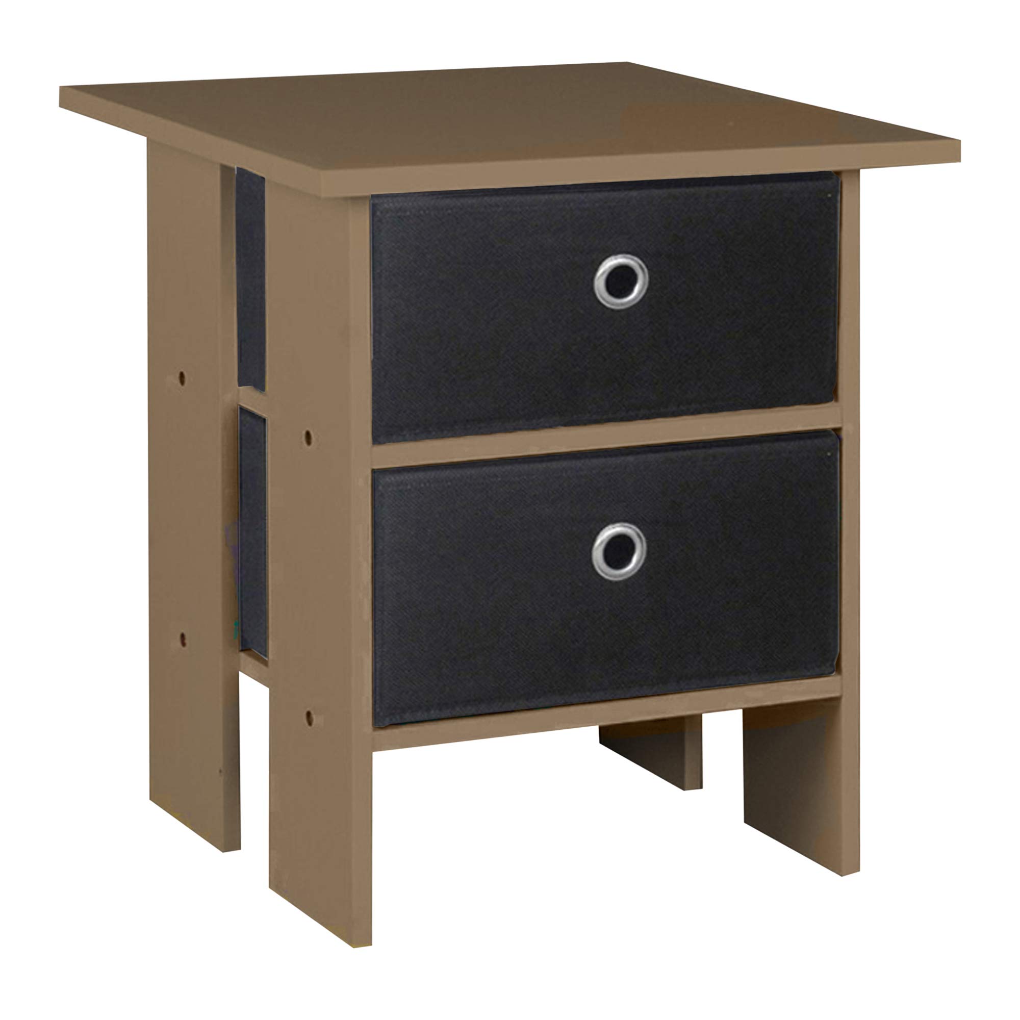 Urbn Living (Oak, ) 2 Drawer Wooden Bedside Table Living Room Cabinet Black