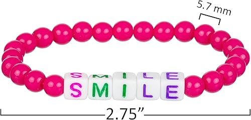 Miniatura 7 de Expressions 16 pulseras con cuentas brillantes, pulseras con mensaje novedoso para compartir con amigos, pulseras de cuentas de letras coloridas,