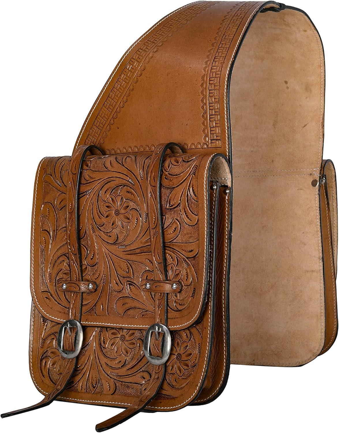 Western Horse Leather Saddle Bag Heavy Duty Traditional Trail Ride | Saddle Bag | Horse Saddle Bag | Western Saddle Bag | Leather Saddle Bags for Horses (Color-26)