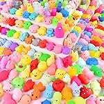 LEEHUR 200PCS Kawaii Squishies, Mochi Squishy Toys for Kids Party Favors, Mini Stress Relief Squishy Fidget Toys for Classroom Prizes for Kids Party Favors Goodie Bags Stuffers with Storage Bag