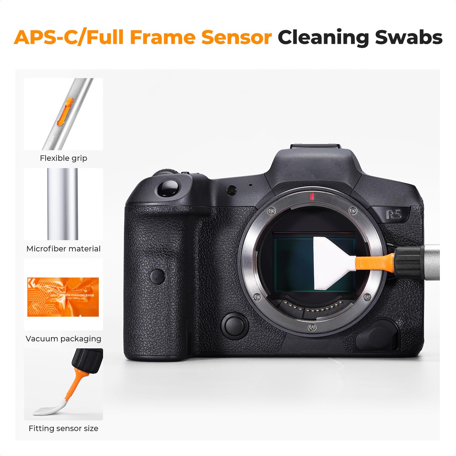 K&F CONCEPT Kit Pulizia per Obiettivo,9 in 1 Set Penne Pulizia per Fotocamere DSLR, Lenti, Filtri, Lenti da Drone,Penna Pulizia Doppia Punta,Fatto in Alluminio, 6 Tmponi Full Frame