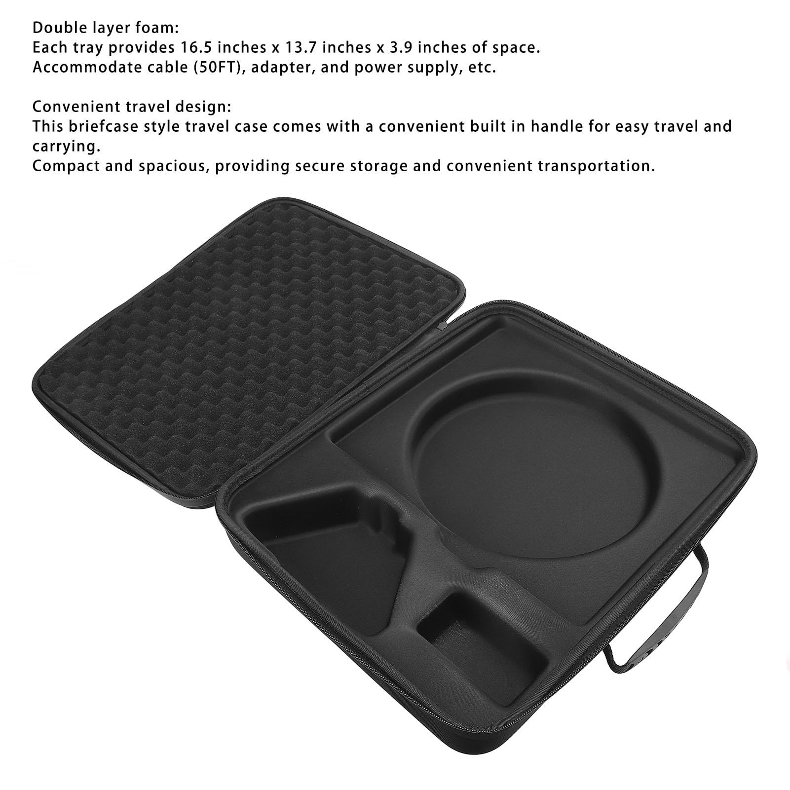 Eujgoov Mini Bolsa de Viaje, Transporte Satelital, Bolsa de Almacenamiento Protectora con Bandejas de Espuma para Platos y Accesorios, Transporte de Transportista Satelital