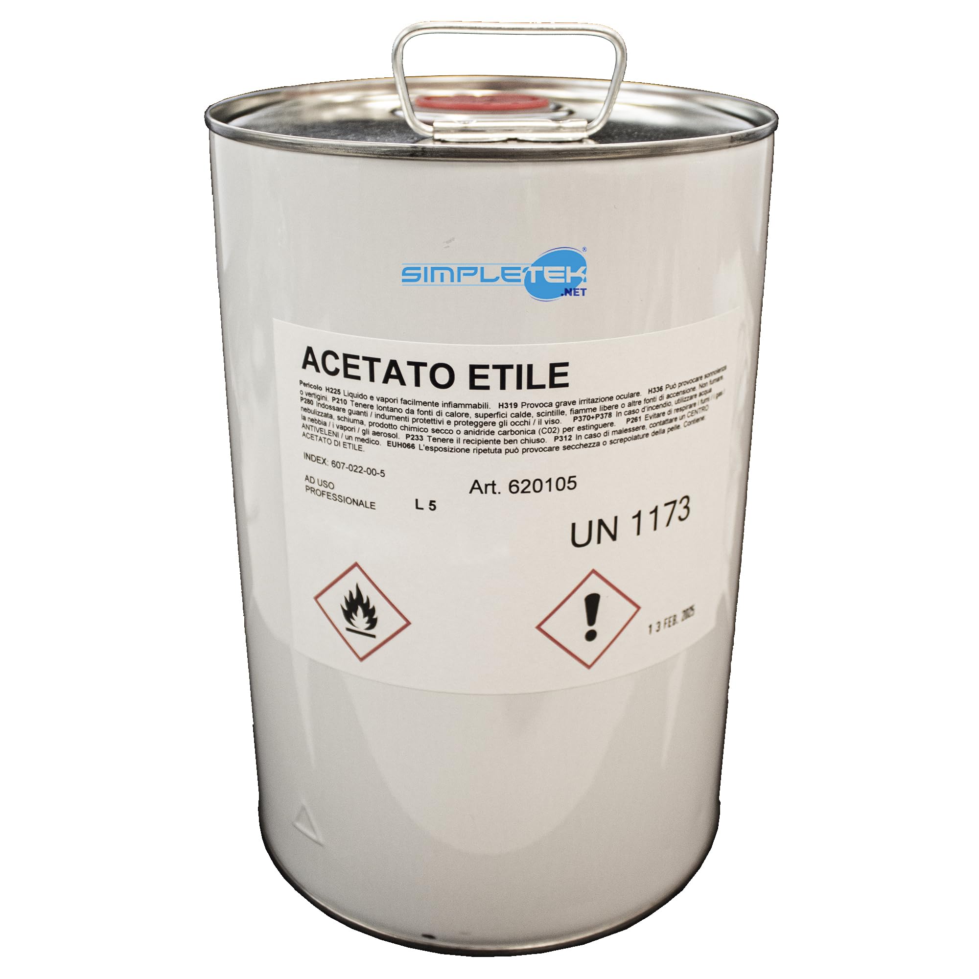 SIMPLETEK - Acetato di Etile 5L per Resine Sintetiche Acriliche Polistirene Restauro