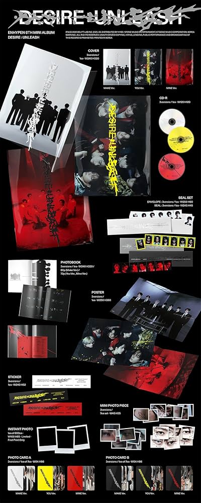ENHYPEN DESIRE:UNLEASH 7枚×5セット E'Nhypen – 6TH Mini Album [DESIRE : UNLEASH] (Engene 7 pezzi