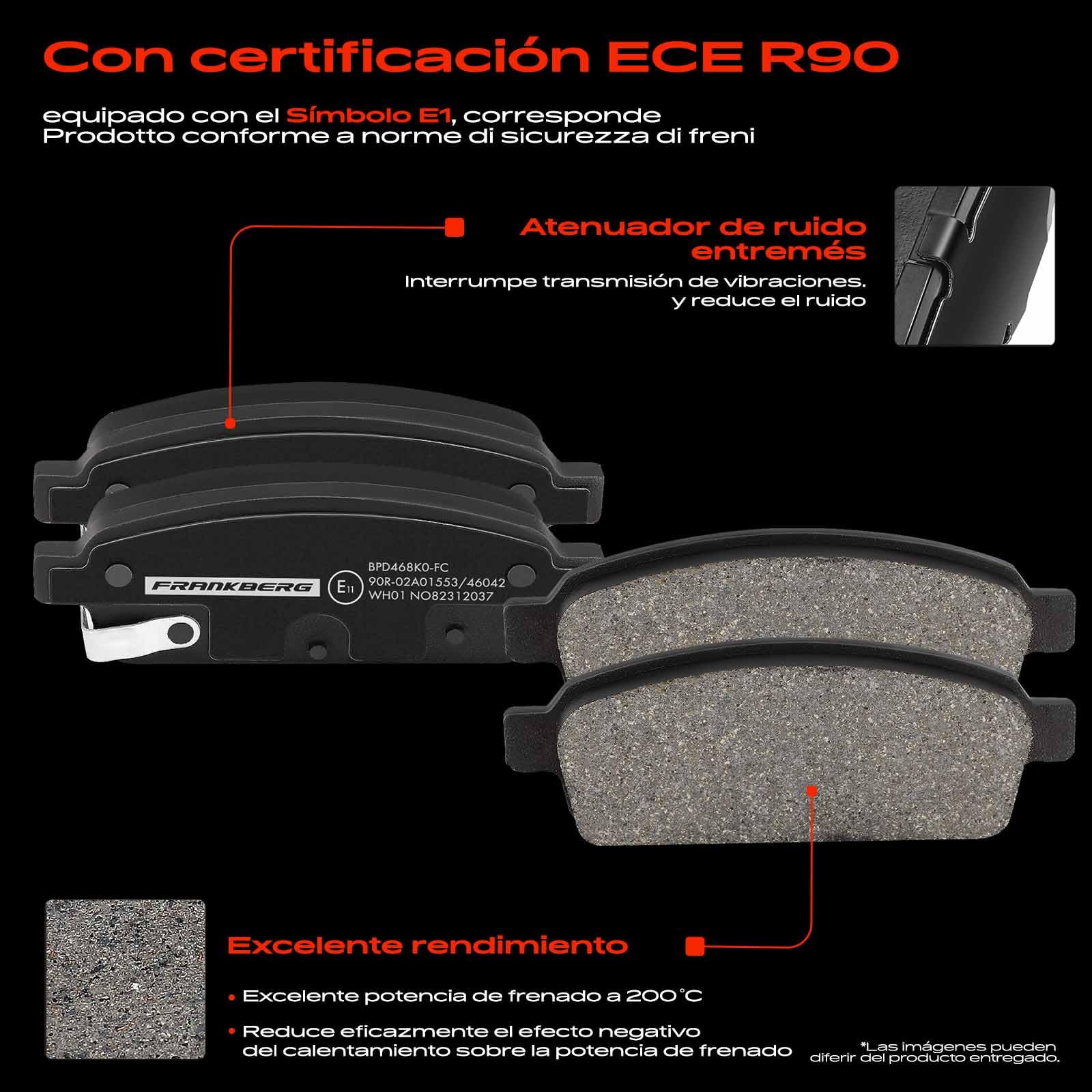 Frankberg 2 discos de freno 4 pastillas de freno | Compatible con: Astra J Saloon, Ampera R12, Cruze Hatchback J305, Cascada W13, Cruze Station Wagon J308, Cruze J300