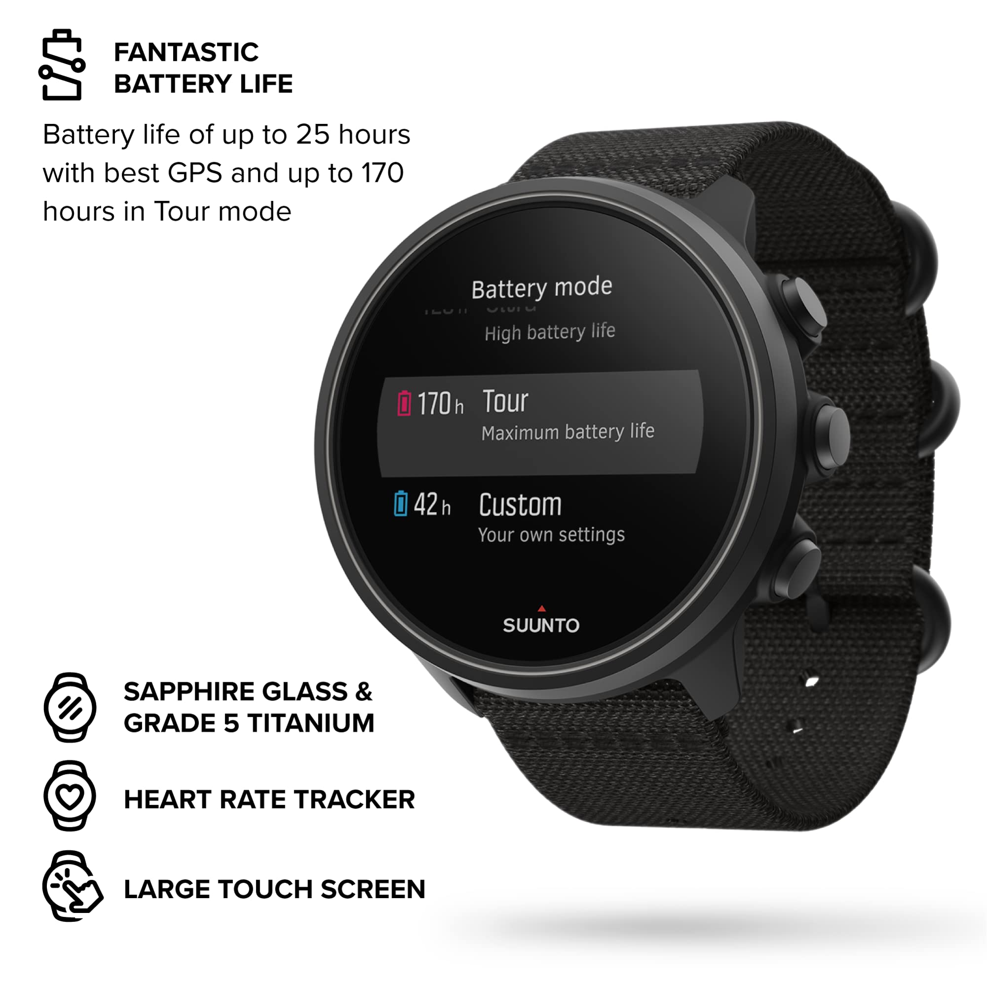 Amazon.com: SUUNTO 9 Baro: Rugged GPS Running, Cycling