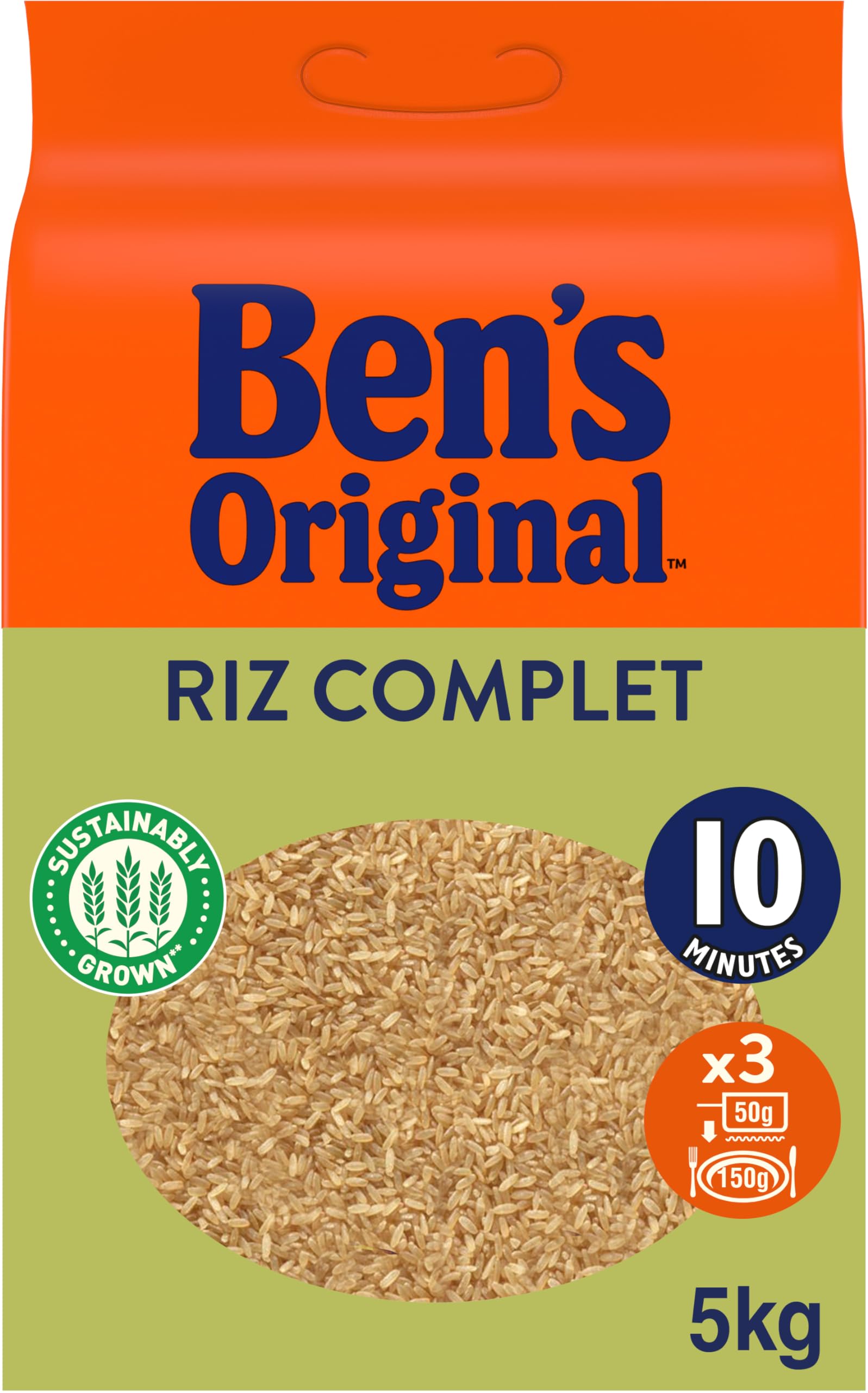 Ben's Original Arroz integral integral a granel, 5 kg, 100 porciones