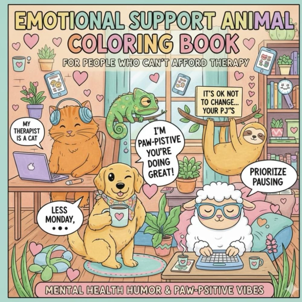 Emotional Support Animal Coloring Book: For People Who Can't Afford Therapy