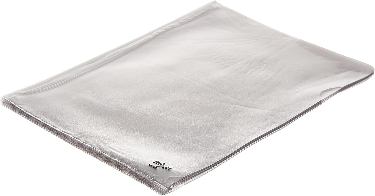 Rexel Nyrex Premium A4 Document Folder, Clear Embossed, 100mic, Cut Flush, L-Folder, Pack of 25, 12153