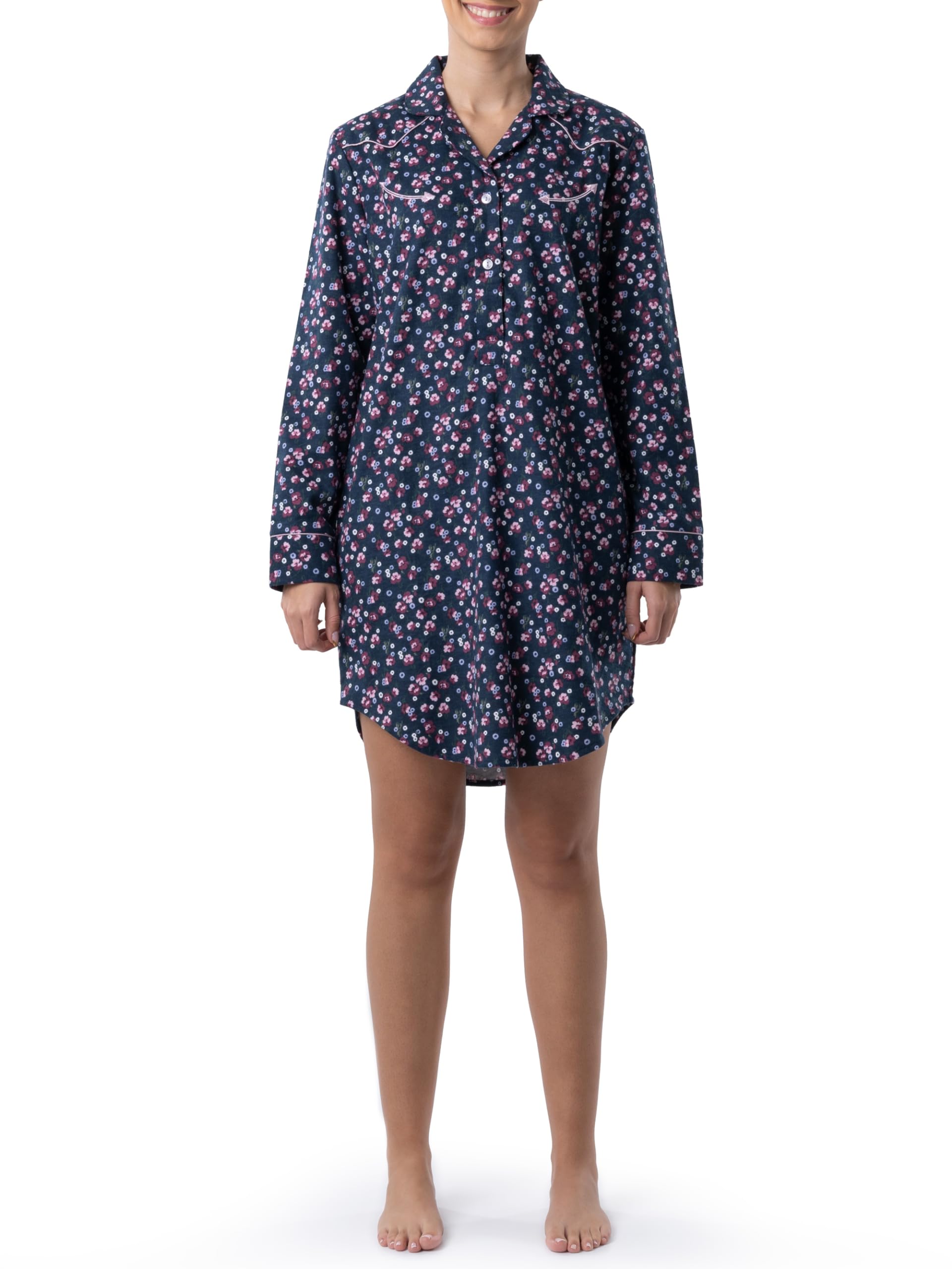 Wrangler Camicia da Notte in Flanella di Media Lunghezza Donna