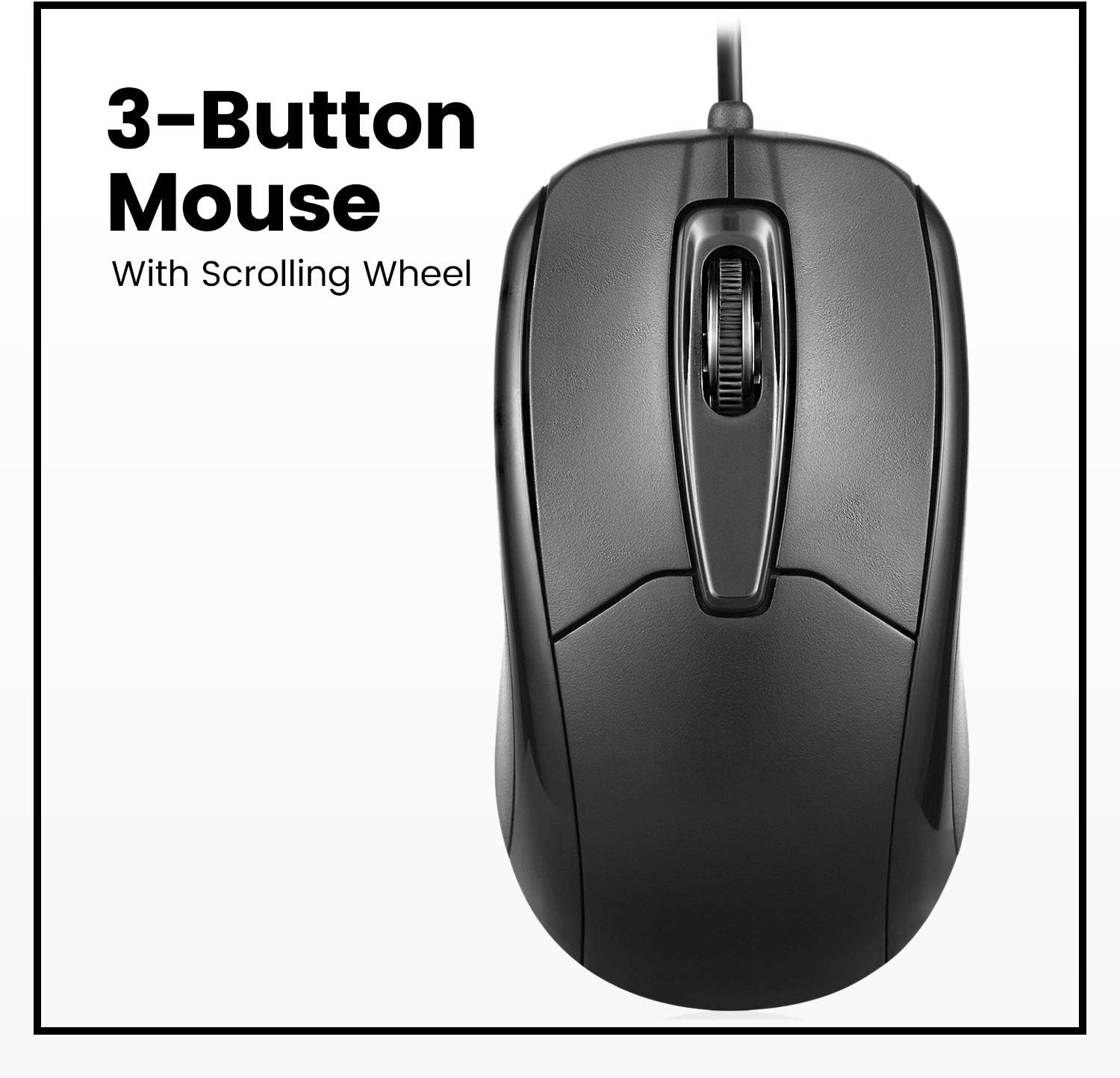 Perixx Perimice-209 P, Wired PS2 Mouse with 1000 DPI Resolution, Black, (10442) - 4