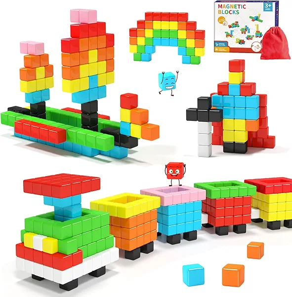 Hiwawind Magnetic Blocks for Toddlers -Classroom Must Haves STEM Learning Toys for 3-5 Year Old Boys & Girls, Safe & Strong Building Blocks with ASMR Sounds,Ideal Gifts for Kids 3+