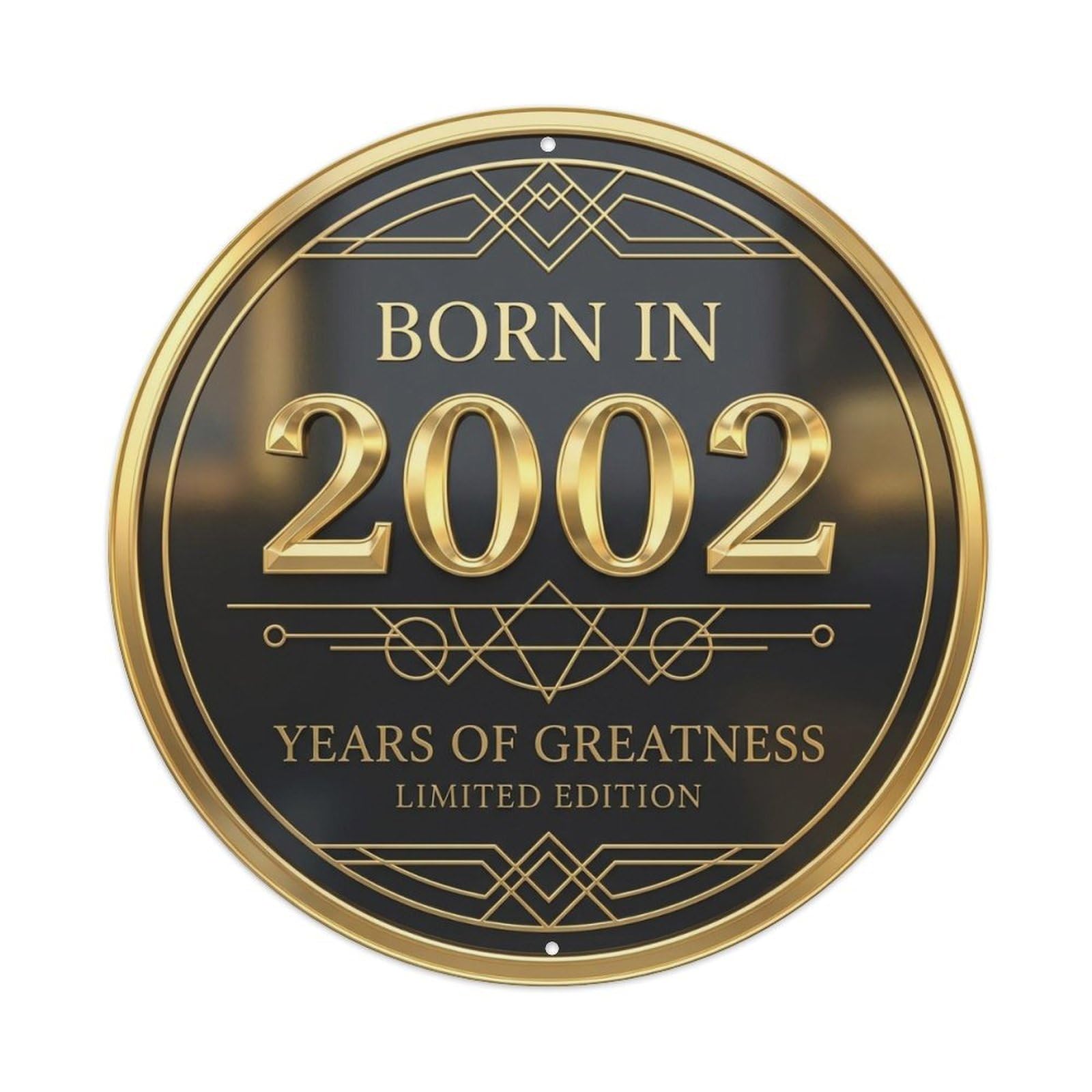 Born In 2002 Years Of Greatness Year-Themed Birthday Gift Vintage Metal Tin Sign