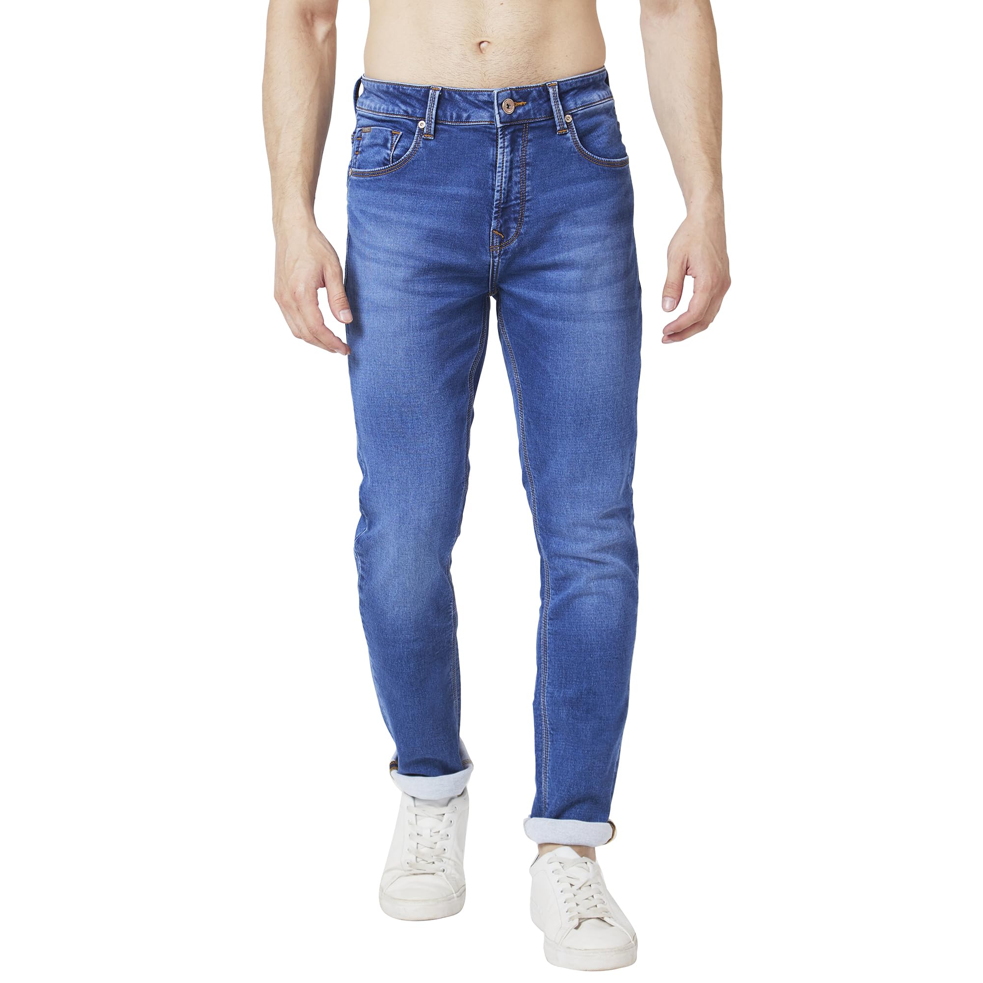 spykar Mid-Rise Regular Fit Blue Jeans for Men-picture-38