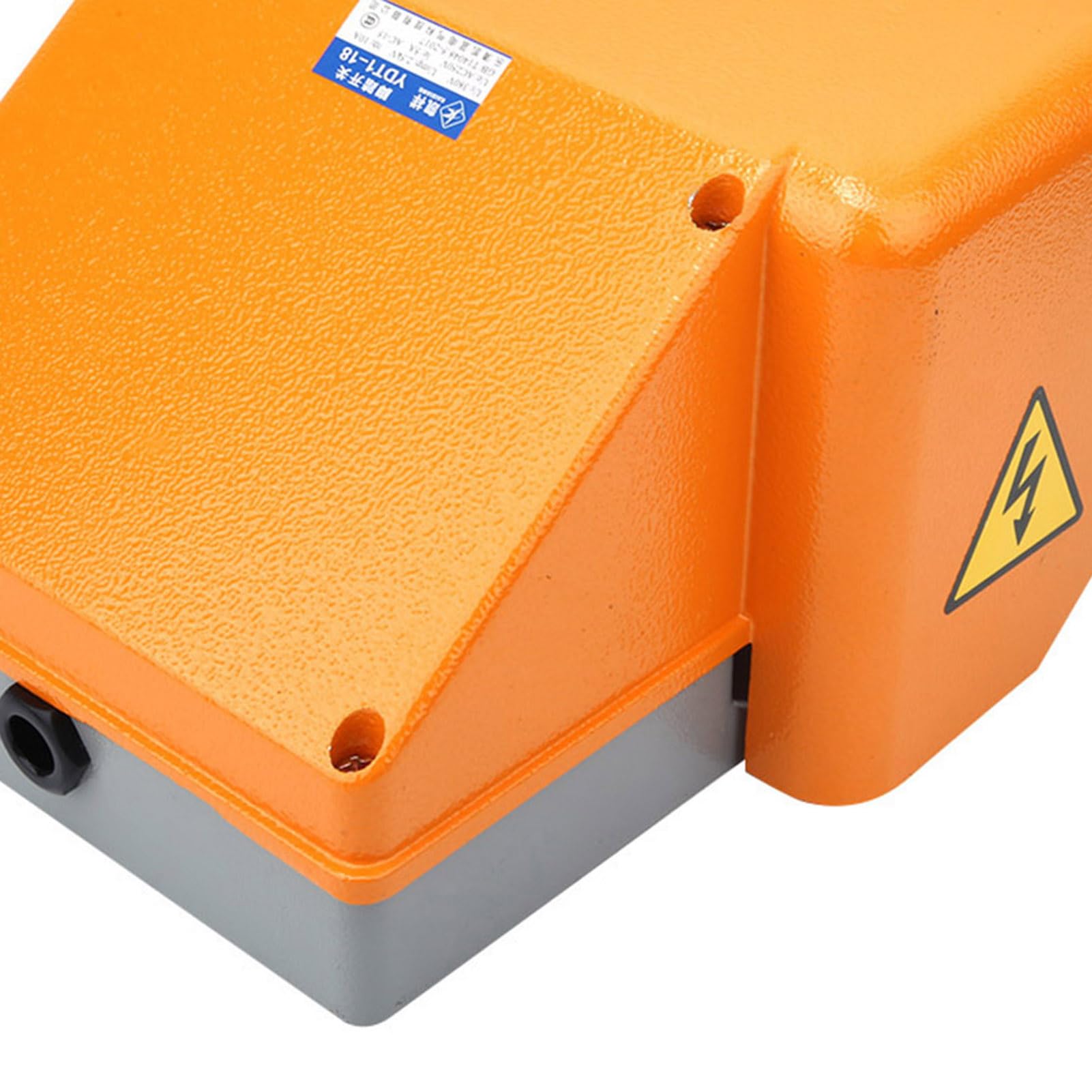 FTVOGUE YDT1-18 Double Pédale de Commande au Pied, Boîtier en Alliage D'Aluminium argenté, classé IP62 pour Chaîne de Montage de Machines Industrielles avec Coque Entièrement en