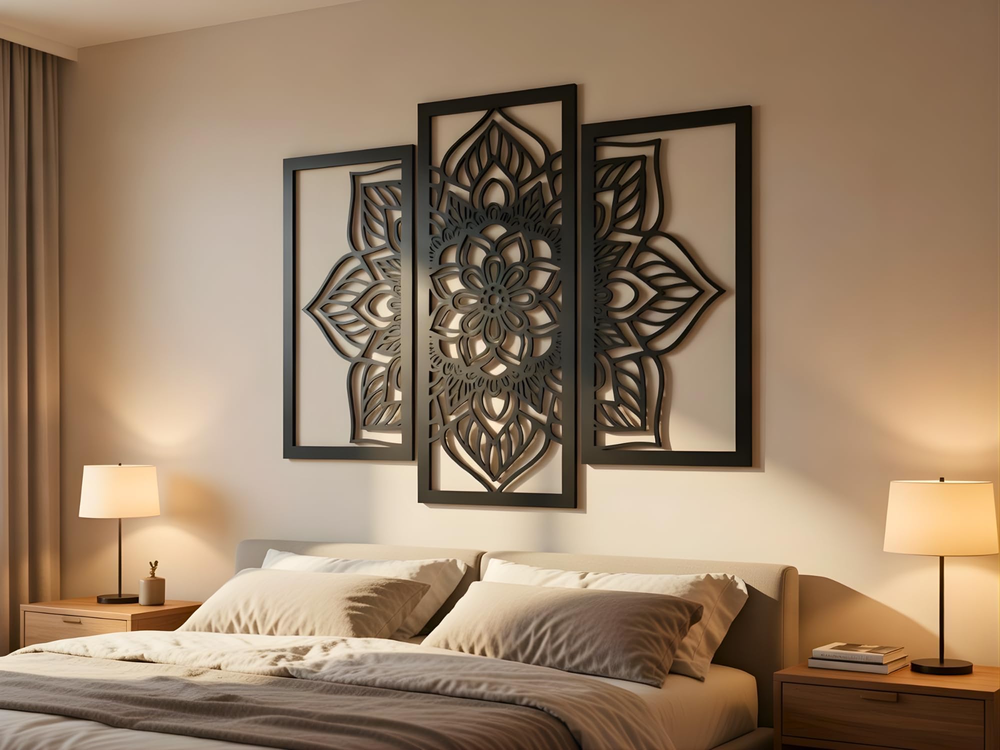 VAILLA Mandala da Parete Quadri Moderni Soggiorno – Legno 3D Casa XXL Arte