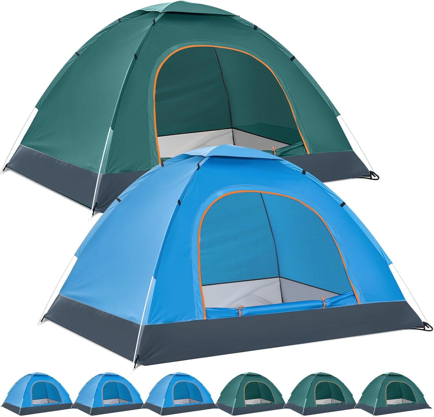 Woanger 6 Pack Bulk 2 Person Camping Tents for Homeless Lightweight Outdoor Tent with Rain Fly and Carrying Bag, Waterproof Windproof Setup Pop Up for Homeless Camping Backpacking
