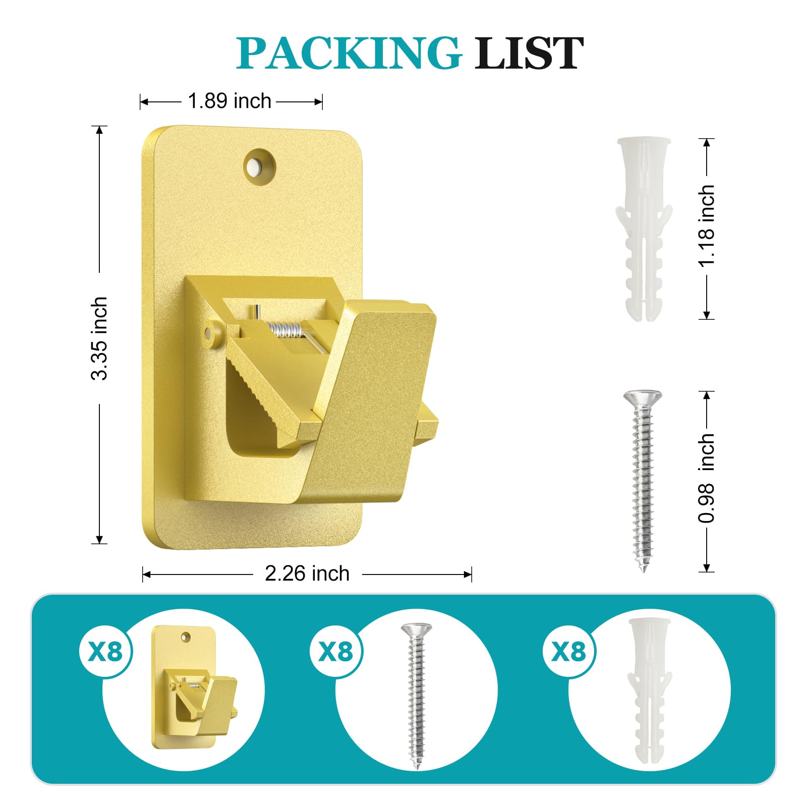 BMONATY 3M – Lot de 8 supports de tringle à rideaux adhésifs sans perçage – Supports robustes de 13,6 kg pour salle de bain, chambre à coucher, cuisine, crochets universels sans dommages avec