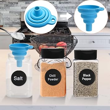 16 Pack Plastic Spice Jars Bottles with Lid, 8.8oz(250ml) Plastic Seasoning Bottle Spice Storage Containers Clear Seasoning Jars Containers Square Spice Bottles for Spice Herbs Powders Storage