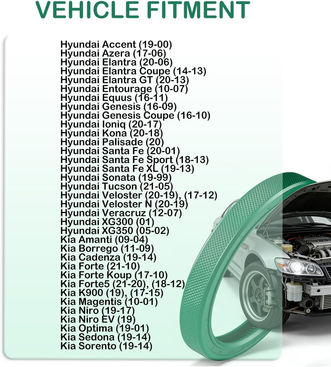 A/C System O-Ring and Gasket Seal Kit Fit for Hyundai Accent 19-00, Azera 17-06, Elantra 20-06, Elantra Coupe 14-13 Replacement for RS 2680 1321322 26797 801821 MT2680 TEM8018