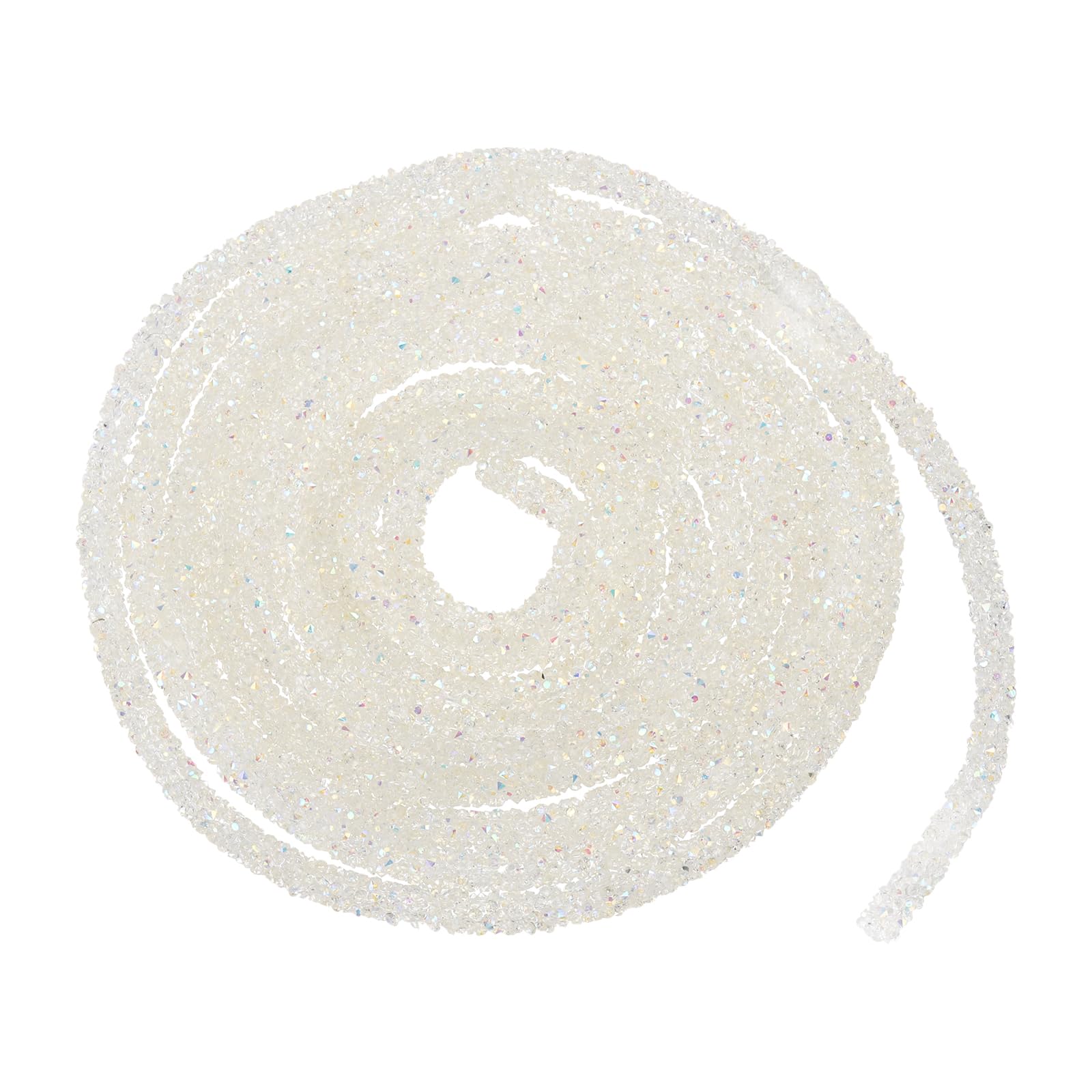 sourcing map 5 Yard 6mm 0.24 inch Glitter Sequins Rope Sequins Rhinestone Tube Cord for DIY Wedding Dresses Costume Clothing Shoes Jewelry Accessory Clear White — view 104