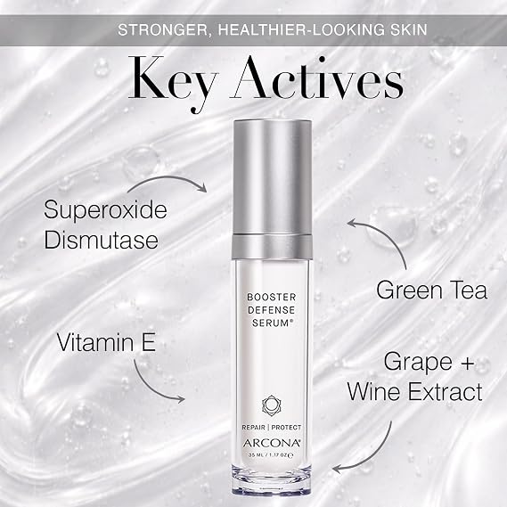 ARCONA Booster Defense Serum - Skin Protecting Antioxidant Face Serum - Protects Skin From Free Radicals & Premature Aging - With Green Tea & Vitamin E - 1.17 oz (35 ml)