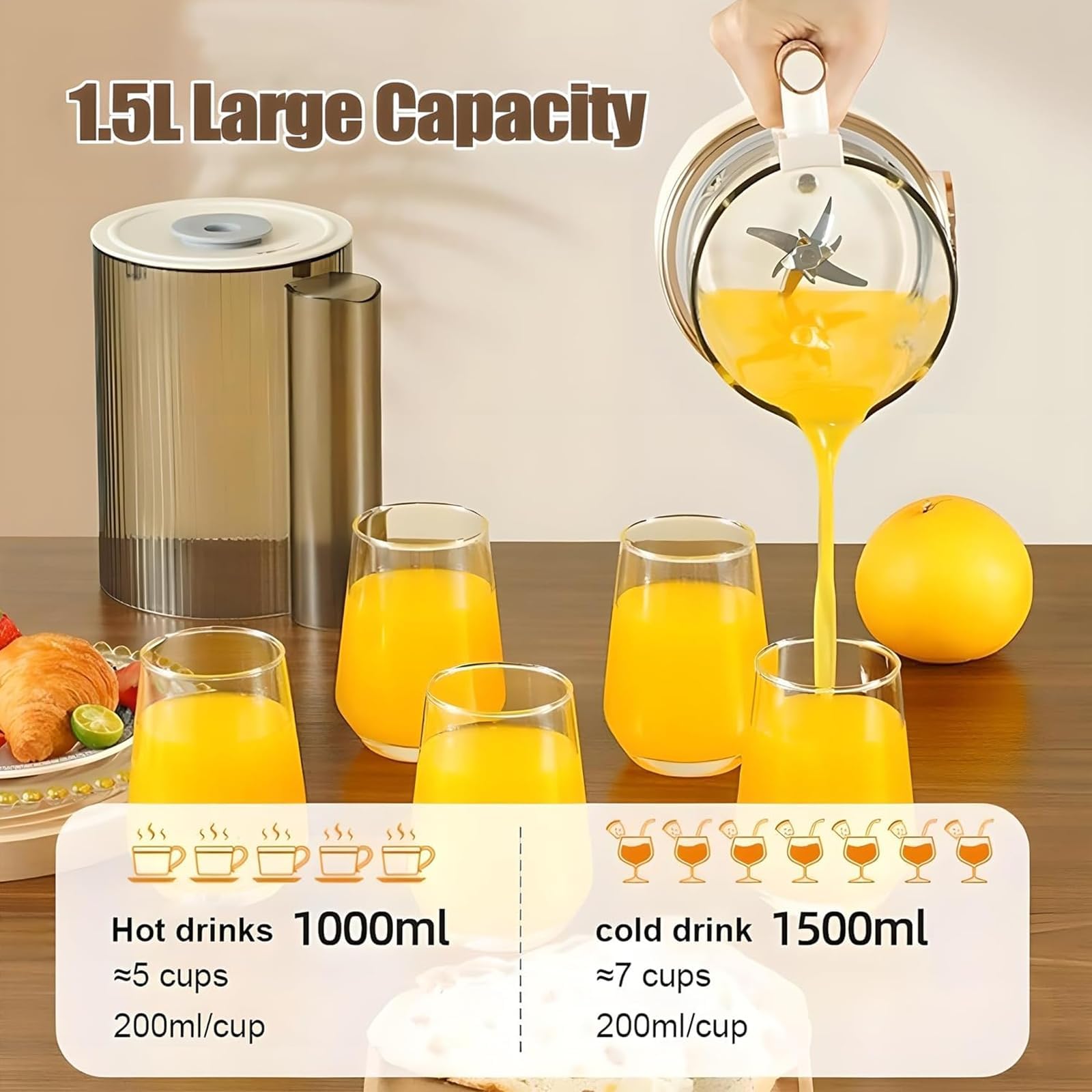 Sojamilchbereiter, 1.5L Nussmilchbereiter mit Selbstreinigung, 12 Klingen, Schalldichte Abdeckung, Macht Mandelmilch, Hafermilch, Pflanzenmilch, Saft mit 24H Verzögerung Timer