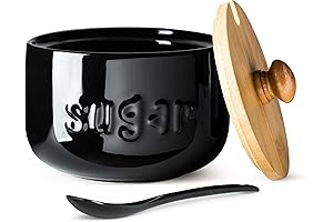 LYEOBOH Black Sugar Bowl With Spoon, Azucar en Cubitos Para Cafe