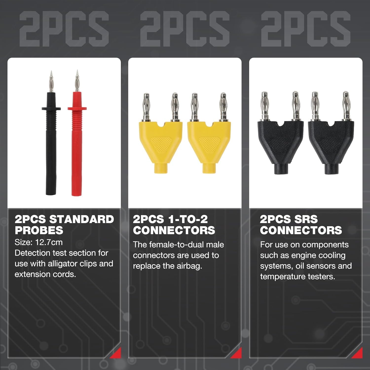 Kit de cables de prueba de multímetro, 110 unidades, kit de cables de multímetro, kit de sonda trasera eléctrica, kit de cables de prueba de circuito automotor, herramienta de diagnóstico de prueba de