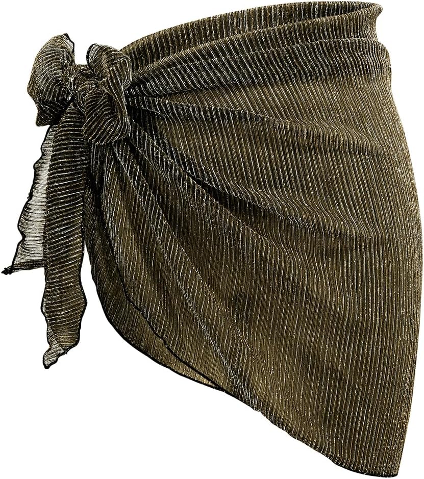 Holipick Shiny Sarong Coverups for Women Bathing Suit Wrap Skirt Swimsuit Beach Bikini Cover Up - Image 2