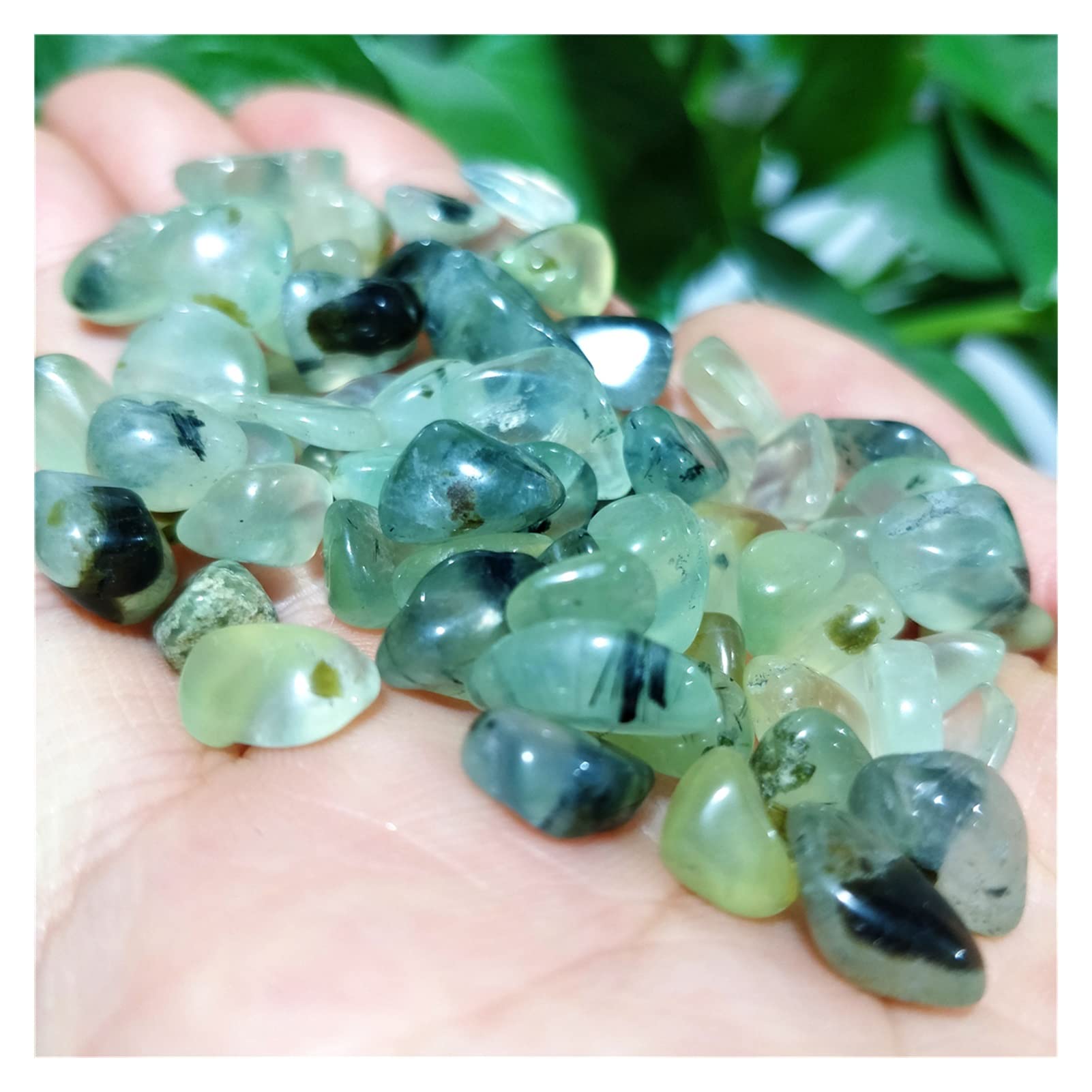 Piedra de UVA Brillante y translúcida Natural, Grava de Cristal, Adorno de Acuario, gelatina, Verde Manzana for decoración del hogar MZOGODWI (Size : 500g)