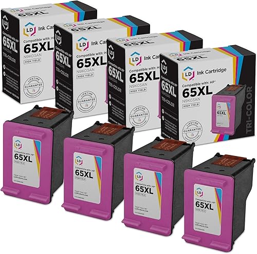 LD Products Cartucho de tinta remanufacturado para 65XL N9K03AN HP 65XL Cartucho de tinta de alto rendimiento para HP Deskjet 2652, 3722, 3730,
