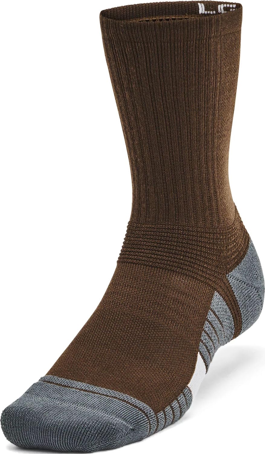 Under Armour - Unisex Team Crew Socks, Color Gridiron Brown (230), Size: Large