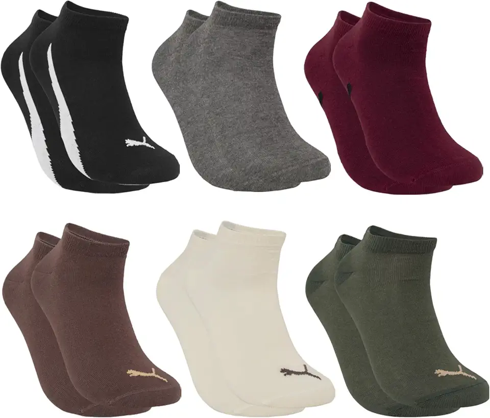 Kit 06 Pares Meia Puma Sapatilha Cano Curto Masculino Adulto Everyday