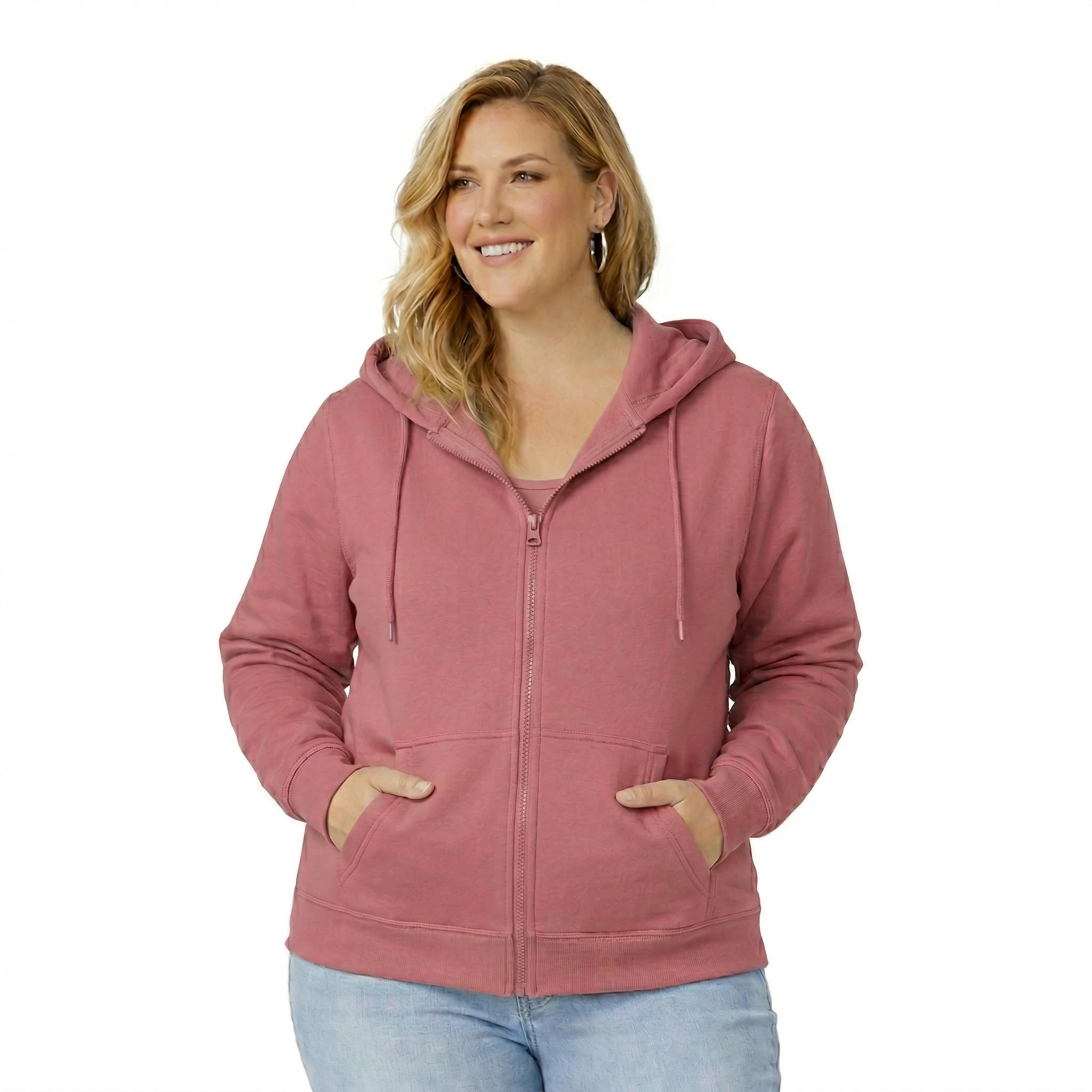 hoodlife True-Fit Women’s Plus Size Zip-Up Hoodie Jacket – Soft Cotton Fleece Sweatshirt with Hood, Full Zipper, Pockets – Casual Everyday Winter Wear-picture-11