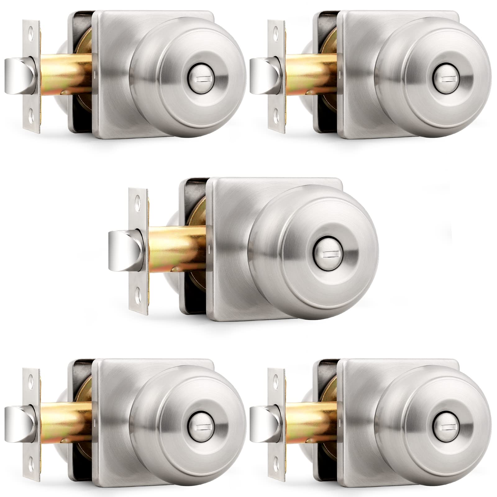 Probrico Brushed Nickel Door Knobs - Lockable & FREE SHIPPING -9 Probrico Brushed Nickel Door Knobs - Lockable & FREE SHIPPING -9