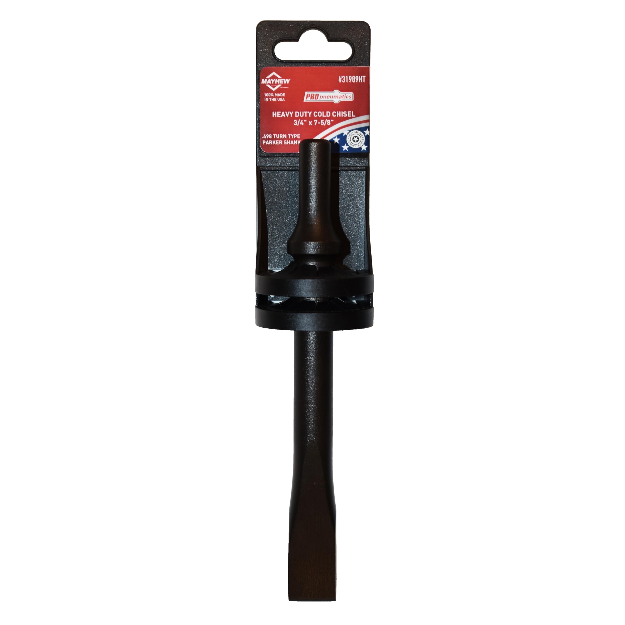 Mayhew Tools 31989HT Pneumatic Cold Chisel, 3/4" x 6" Hang Tag, Black Oxide Finish