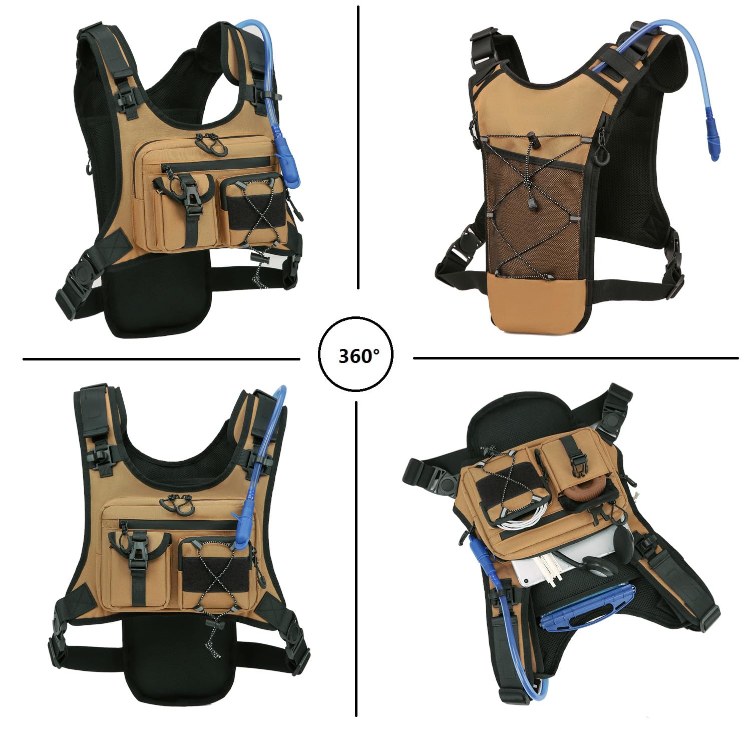Lauftasche, Trinkweste, Fahrrad-Trinkrucksack, 5 l, für Damen und Herren, leichter Trinkrucksack für Marathon, Trail-Rennen, Joggen, Wandern und Klettern.