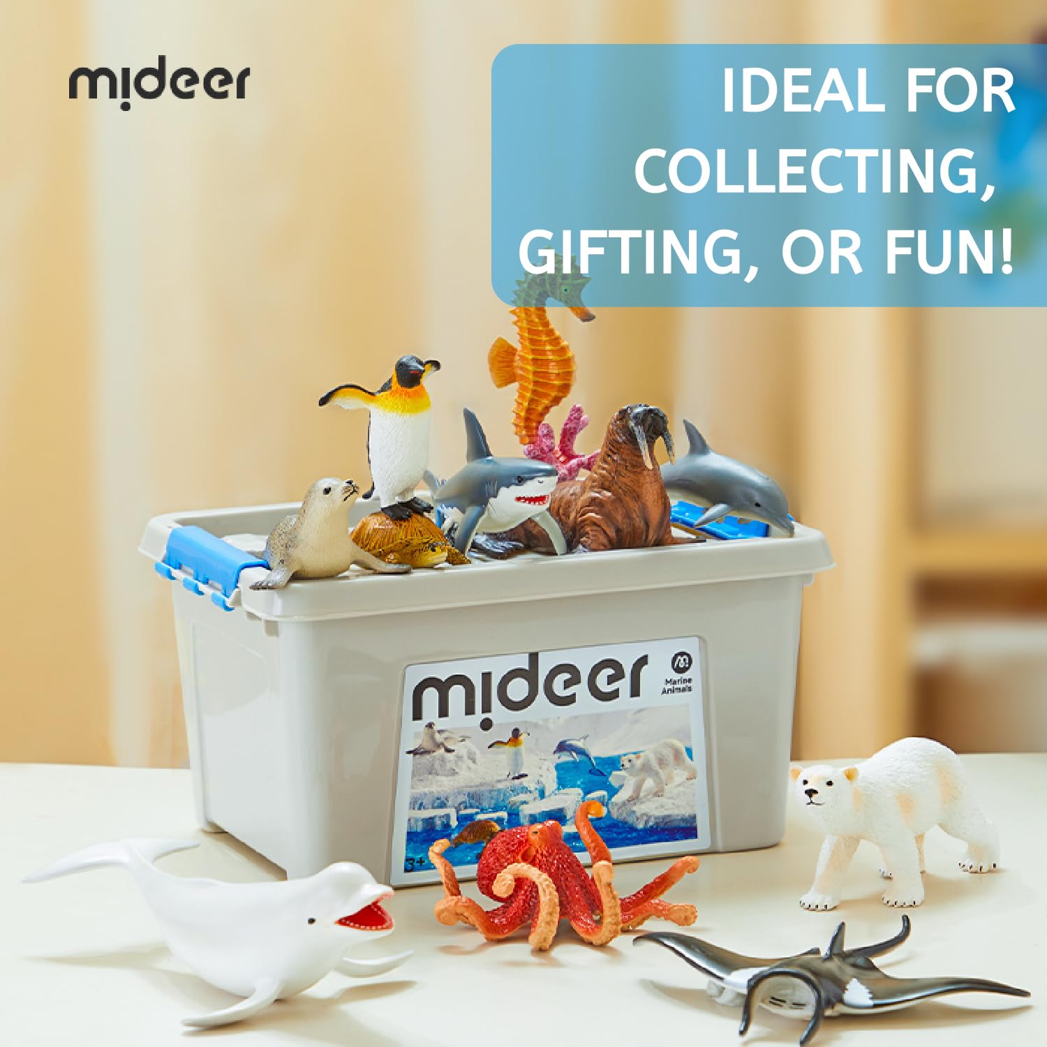 Mideer Juego de colección de animales marinos – 11 piezas