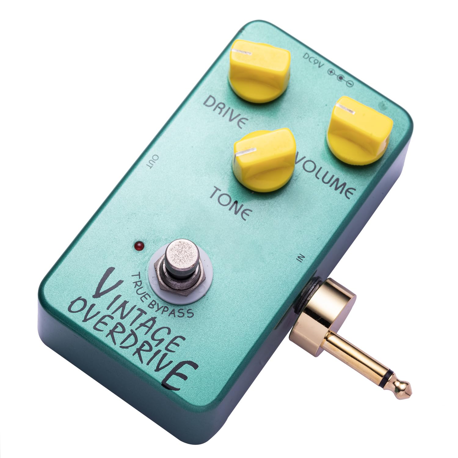Lot de 4 connecteurs de pédale de guitare, 6,3 mm de type Z pour pédales de guitare TS en cuivre mâle pour pédalier d'effet (gain de place, doré)