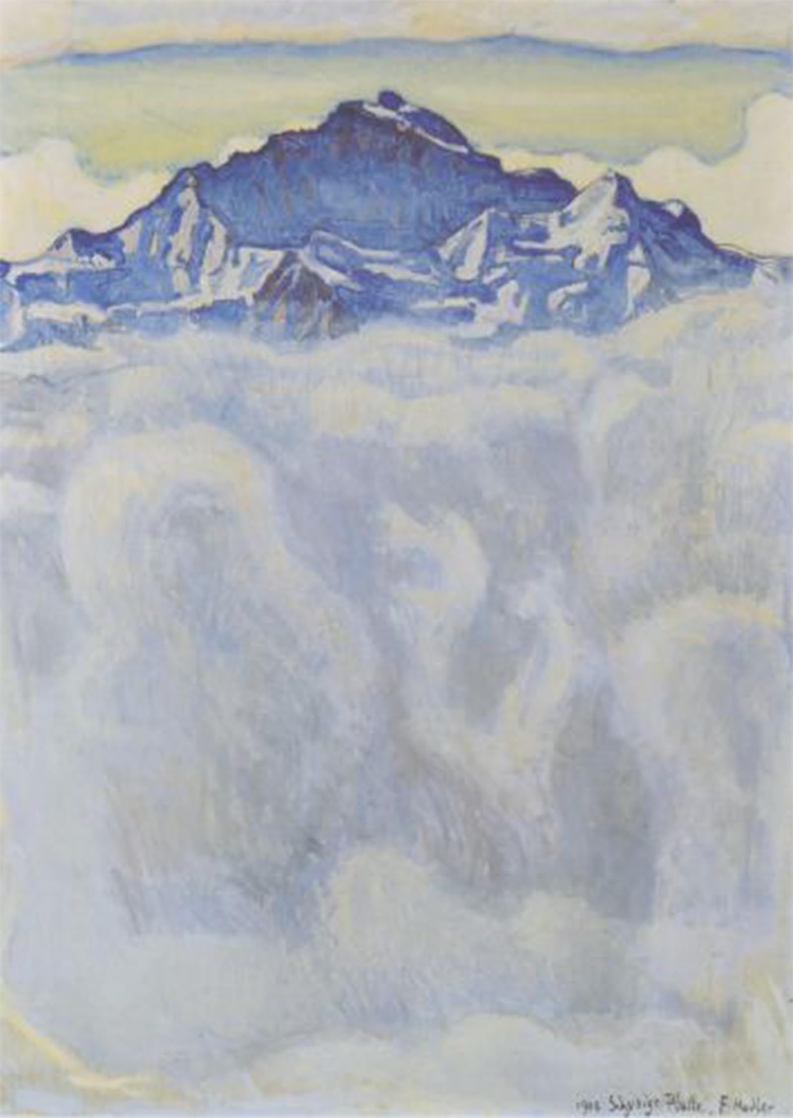 POSTERIIk Vintage Print Pop Art Landscape Artwork the Jungfrau Above the Mists by Ferdinand Hodler Art Prints for Office Home Decor 60x90cm