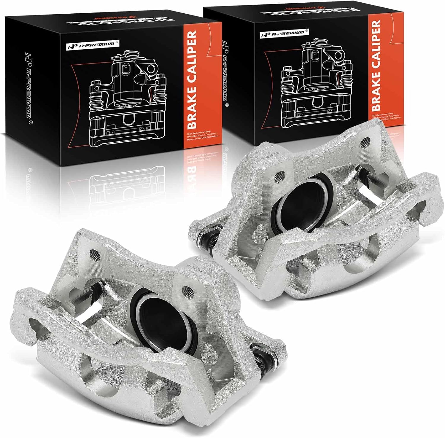 A-Premium Disc Brake Caliper Assembly with Bracket Compatible with Jaguar X-Type 2002-2008 - Front Driver and Passenger Side, 2-PC Set