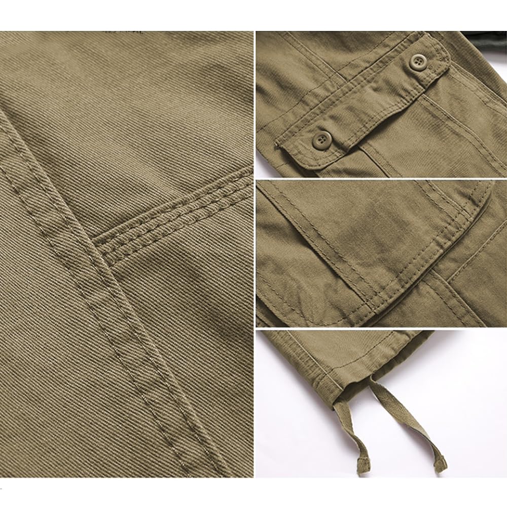 Uomo Pantaloni Cargo Pantaloni da Lavoro in Cotone da Esterno Pantaloni Militari Pantaloni con Molte Tasche Pantaloni Ranger