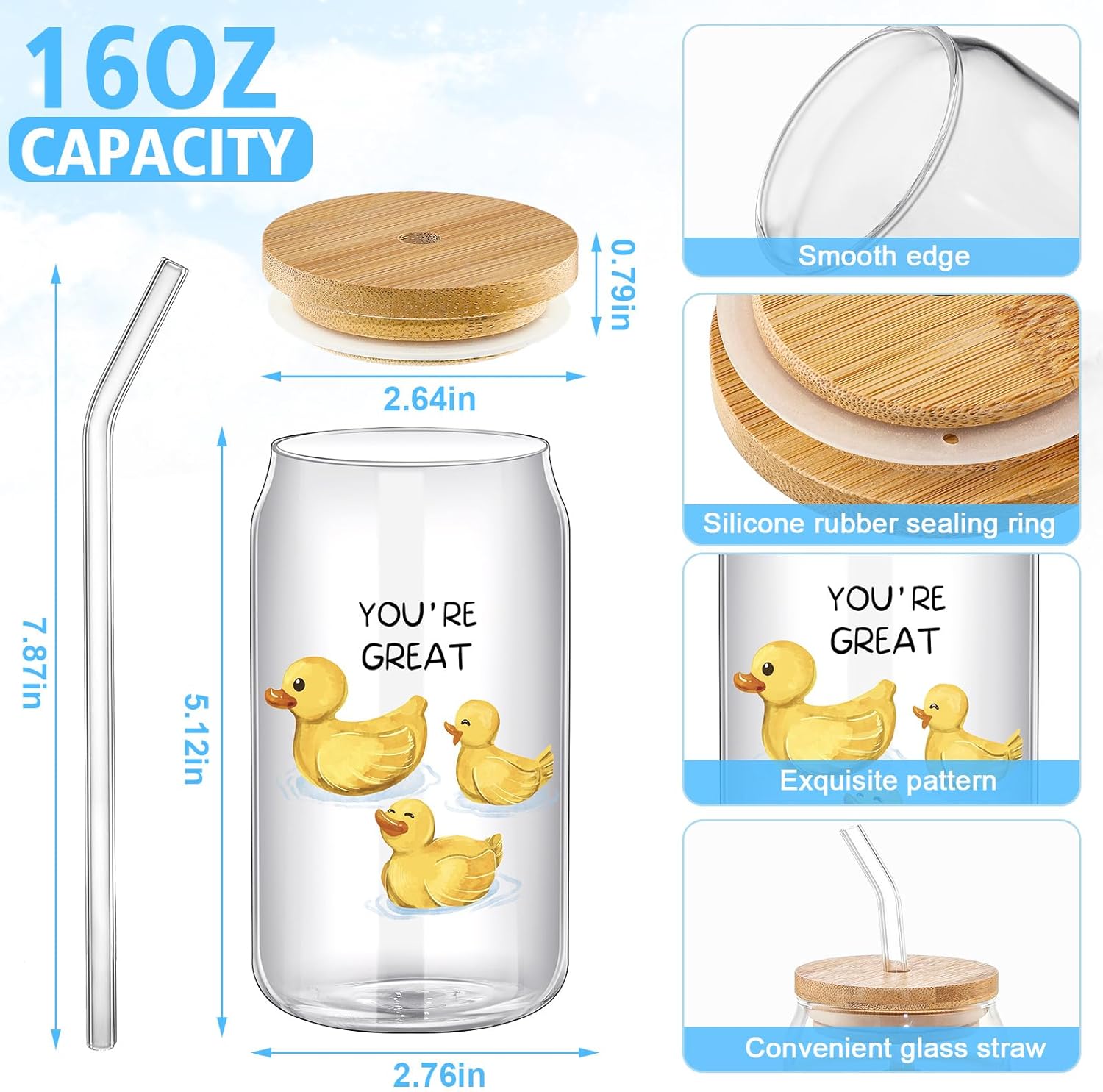 Tioncy 12 Pcs Employee Appreciation Gifts Thank You Gifts for Staff Coworker 16 oz Animal Pun Glass Inspirational Can Drinking Cups with Lids Straws for Christmas Colleagues Coworkers Teacher Nurse