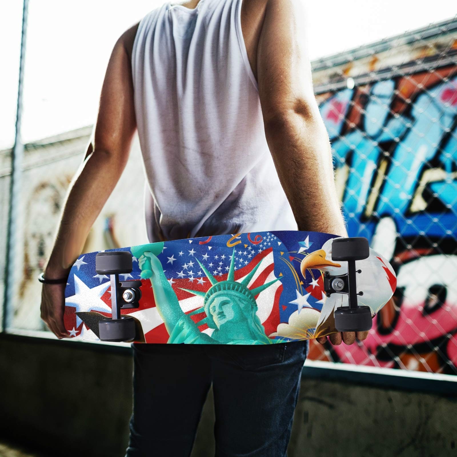 Skateboard Grip Tape Im USA-Design – Rutschfest, Blasenfrei & Passend Für Longboard & Scooter | 22,9 X 83,8 Cm Skateboard Grip Tape Im USA-Design – Rutschfest, Blasenfrei & Passend Für Longboard & Scooter | 22,9 X 83,8 Cm