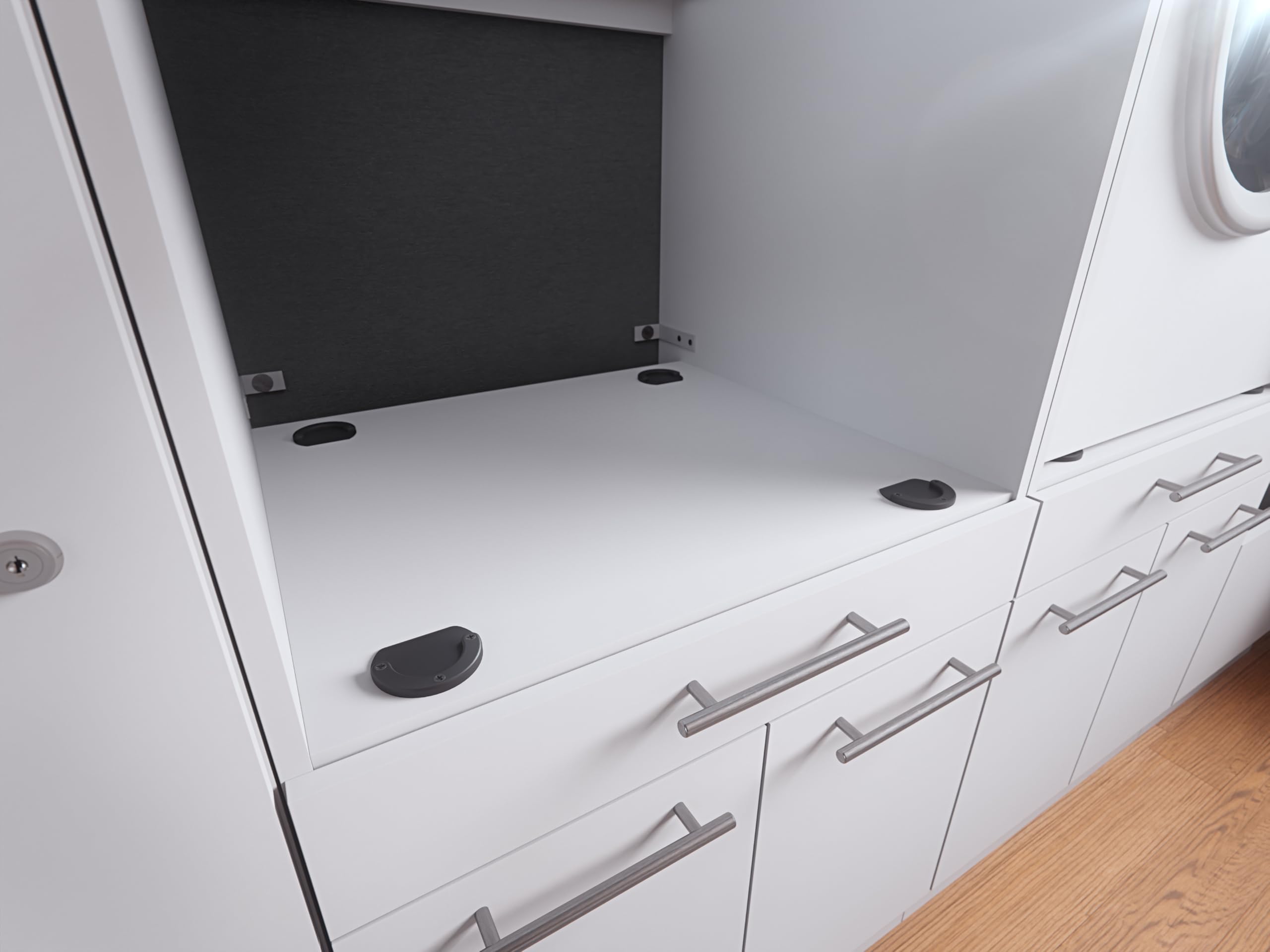Laundreezy 2X Waschmaschinenschrank mit Wäscheschrank, Weiß - Waschmaschinen-Überbauschrank TÜV-Zertifiziert mit viel Stauraum - 185 x 162 x 67,5 cm (B/H/T)